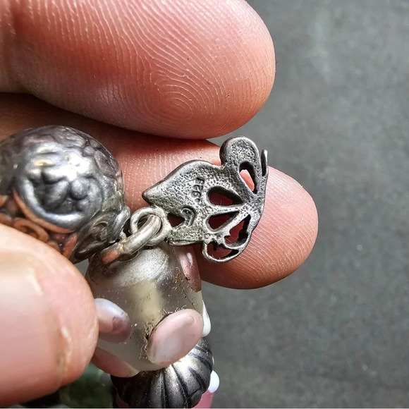 lilly pulitzer Sterling 925 Murano Glass Beaded Charm Toggle Clasp Bracelet 8" - Picture 5 of 6